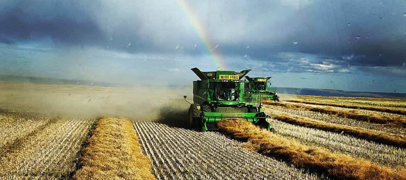 Farmers view of the end of a rainbow